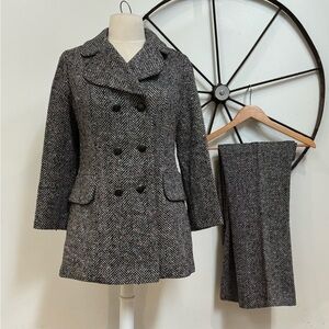 1970s union made hounds tooth coat womens suit S